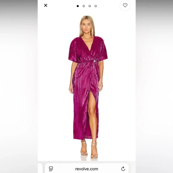 knee length dresses for ladies Fuchsia Metallic Mini Dress – Aquarius Brand main image 1
